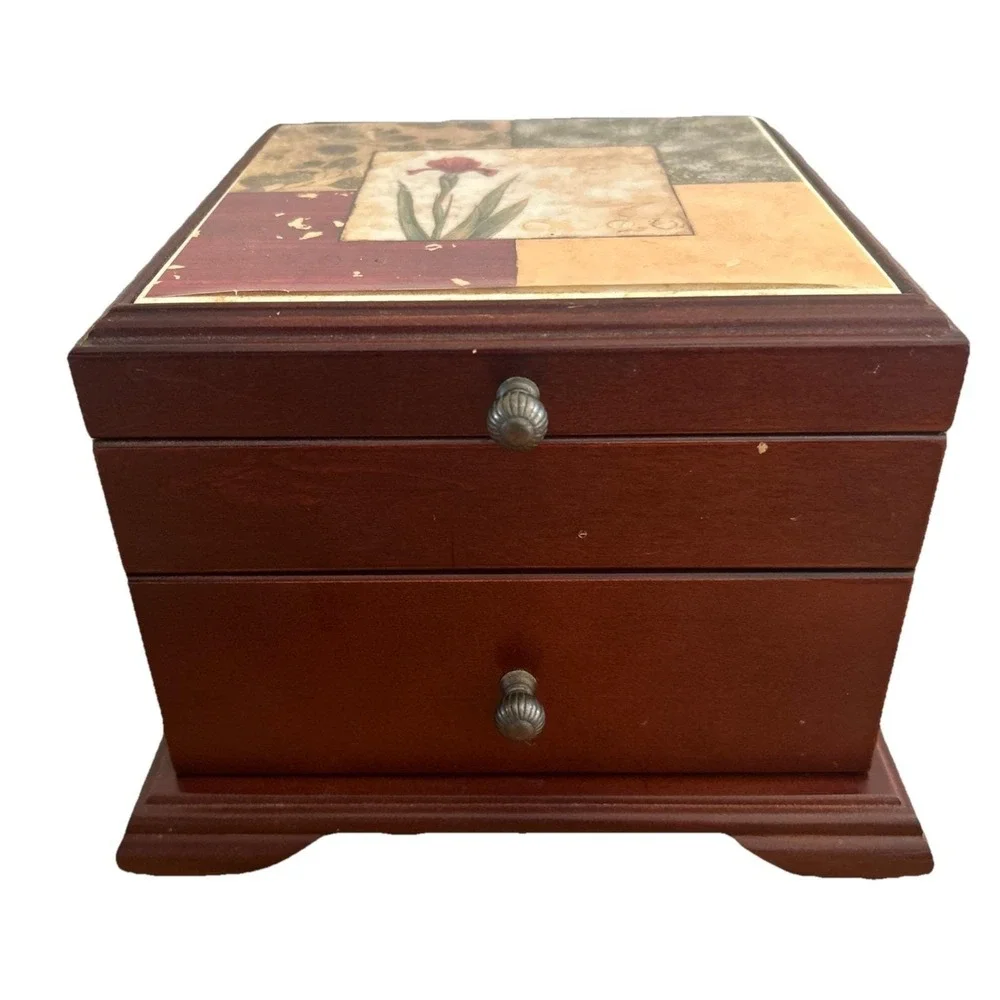 Tri Coastal Design Art In Motion Wood Jewelry Box GUC